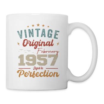 Né en février 1957 millésime 1957 anniversaire - Mug blanc - blanc - Droite