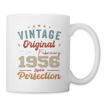 Né en février 1956 millésime 1956 anniversaire - Mug blanc - blanc - Droite