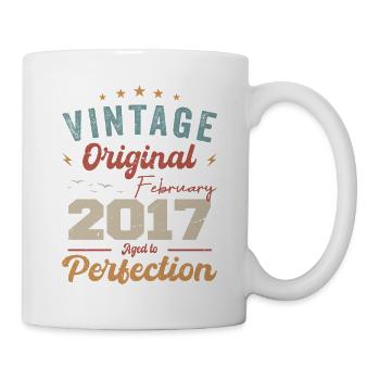 Né en février 2017 millésime 2017 anniversaire - Mug blanc - blanc - Droite