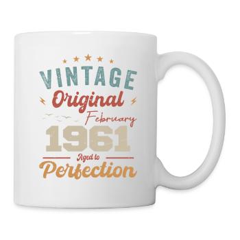 Né en février 1961 millésime 1961 anniversaire - Mug blanc - blanc - Droite