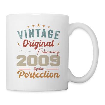 Né en février 2009 millésime 2009 anniversaire - Mug blanc - blanc - Droite