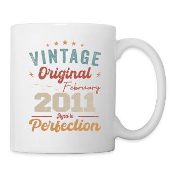 Né en février 2011 millésime 2011 anniversaire - Mug blanc - blanc - Droite
