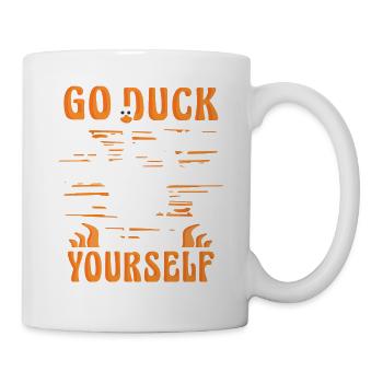 Fuck Yourself lustiger Erpel - Tasse - Weiß - Rechts