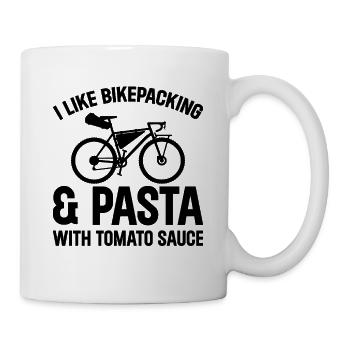 I Like Bikepacking & Pasta With Tomato Sauce - Mug - white - Right