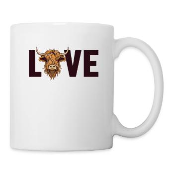 Love Highland Cow Éleveur de génisses Highland - Mug blanc - blanc - Droite