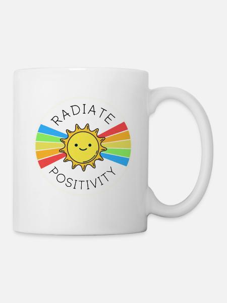 Strahlen Sie Positivität aus - Tasse - Weiß