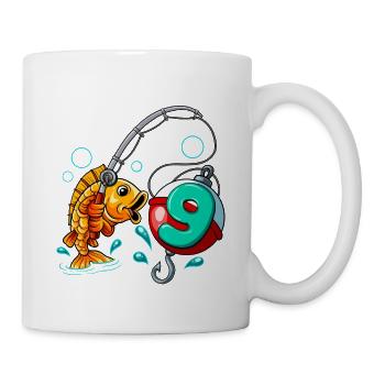 9 Birthday Angler Fishing - Mug - white - Right