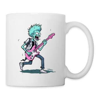 Rock guitar music zombie - Mug - white - Right