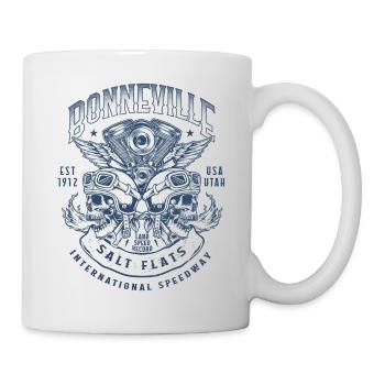 Bonneville Salt Flats Motorradrennen Vintage - Tasse - Weiß - Rechts