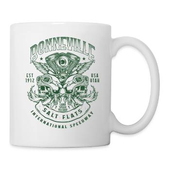 Bonneville Salt Flats Motorradrennen Vintage - Tasse - Weiß - Rechts