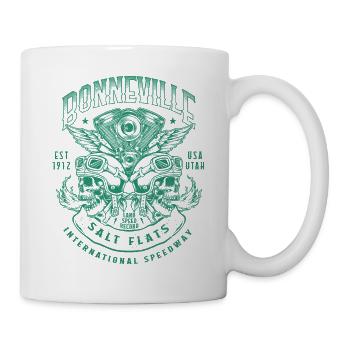 Bonneville Salt Flats Motorradrennen Vintage - Tasse - Weiß - Rechts