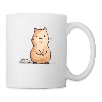 Castor potelé mignon - Mug blanc - blanc - Droite