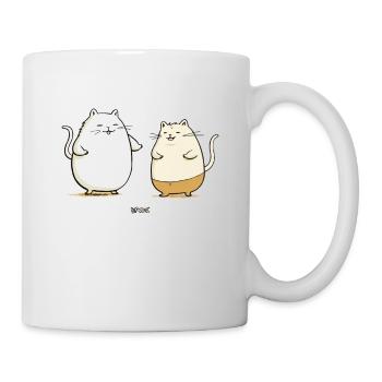 Mollige Katzen Freunde - Tasse - Weiß - Rechts