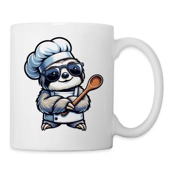 Conception de bande dessinée de chef paresseux mignon - Mug blanc - blanc - Droite