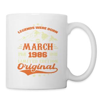 Cadeau D'anniversaire Nées En Mars 1986 Vintage - Mug blanc - blanc - Droite