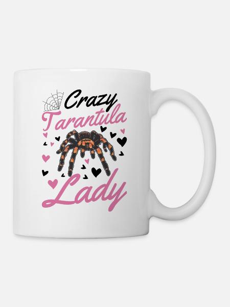 Verrückte Tarantel Frau - Tasse - Weiß