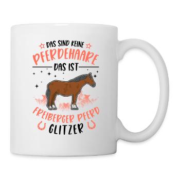 Freiberger Pferd Glitzer - Tasse - Weiß - Rechts
