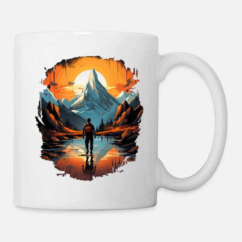Randonnée Aventure Randonnée Montagne Randonnée Camping - Mug blanc - blanc