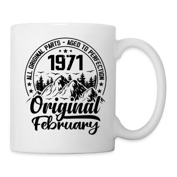 1971 Februar Original: 53 Jahre Geburtstagsgeschenk - Tasse - Weiß - Rechts