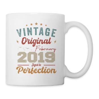 Né en février 2019 millésime 2019 anniversaire - Mug blanc - blanc - Droite
