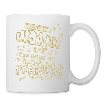 Beste Frau- Februar Geburtstag - Graffiti - Tasse - Weiß - Rechts