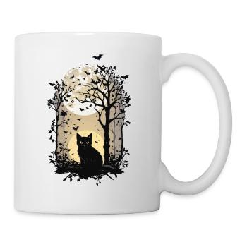 Witches Cat Halloween Full Moon Aesthetic - Mug - white - Right