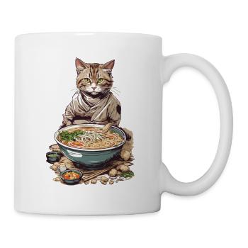 Cat Loves Ramen Japon Esthétique Streetwear - Mug blanc - blanc - Droite