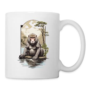 Asian Monkey Nature Aesthetic Monkey Design - Mug - white - Right