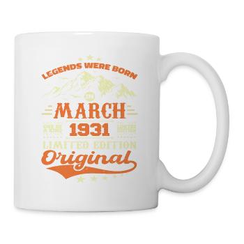 Cadeau D'anniversaire Nées En Mars 1931 Vintage - Mug blanc - blanc - Droite