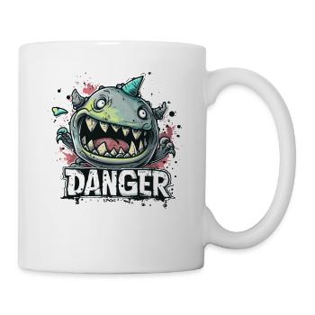 monstre drôle et danger - Mug blanc - blanc - Droite