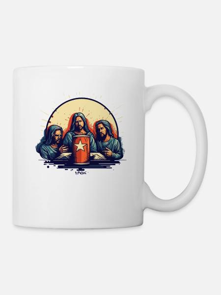 Jesus Kerl und seine Anhänger: Heiliger Gral - Tasse - Weiß