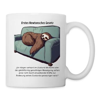 Erstes Newtonsches Gesetz - Tasse - Weiß - Rechts