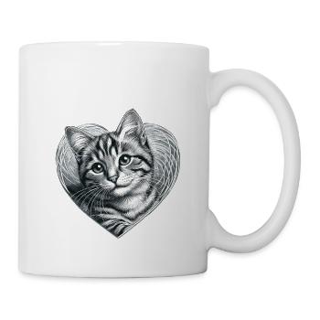 Cat Cat Mom Mother's Day Paw Cat Love Heart - Mug - white - Right