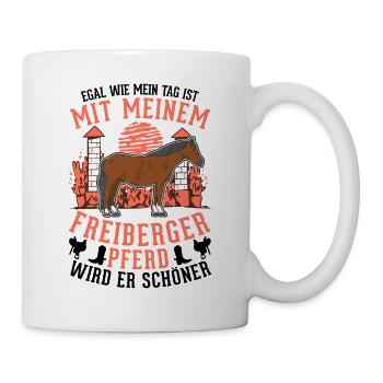 Freiberger Pferd - Tasse - Weiß - Rechts