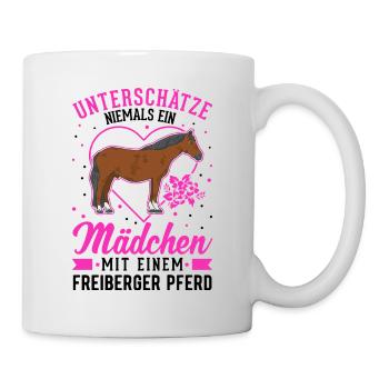 Freiberger Pferd Mädchen - Tasse - Weiß - Rechts