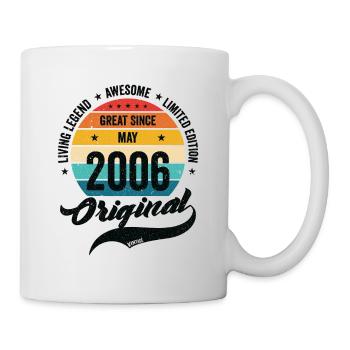 Retro 18 Years May 2006 Birthday Vintage Bday - Mug - white - Right