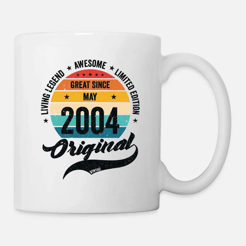Rétro 20 Ans Mai 2004 Anniversaire Vintage Bday - Mug blanc - blanc