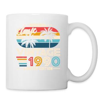 Vintage 1990 - Retro Birthday Legends Tee - Tasse - Weiß - Rechts