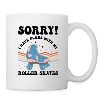 Pardon! J’ai des projets avec mes patins à roulettes - Mug blanc - blanc - Droite