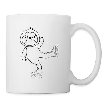Funny Roller Skating Sloth Roller Skater - Mug - white - Right