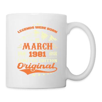 Cadeau D'anniversaire Nées En Mars 1981 Vintage - Mug blanc - blanc - Droite