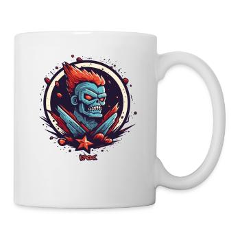 Schwer Super-Duty-Cool Zombie-Schädel-Rock - Tasse - Weiß - Rechts