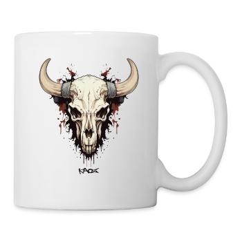 Der Totenkopf eines Kuh Bullen - Tasse - Weiß - Rechts