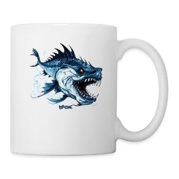 Big Teeth: Creepy Cartoon Monster Fish - Mug - white - Right