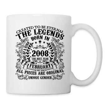 Geburtstag 2008 Februar 2008 geboren im Februar 2008 - Tasse - Weiß - Rechts