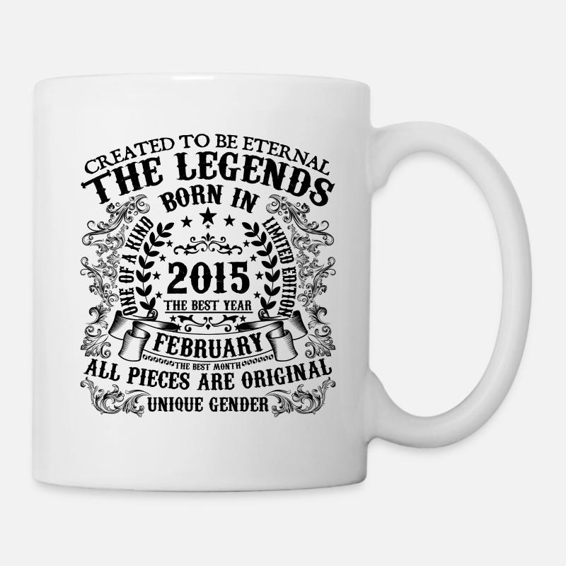 Anniversaire 2015 Février 2015 né en Février 2015 - Mug blanc - blanc