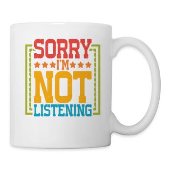 Désolé, je n’écoute pas 27 - Mug blanc - blanc - Droite