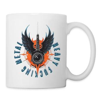 Heavy fucking metal wings - Tasse - Weiß - Rechts