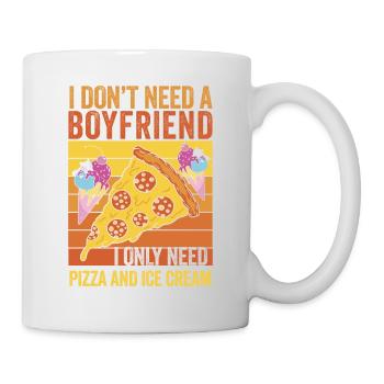 Pizza et crème glacée : mes vrais amours - Mug blanc - blanc - Droite