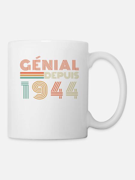Génial Depuis 1944 Cadeau Retro Anniversaire - Mug blanc - blanc